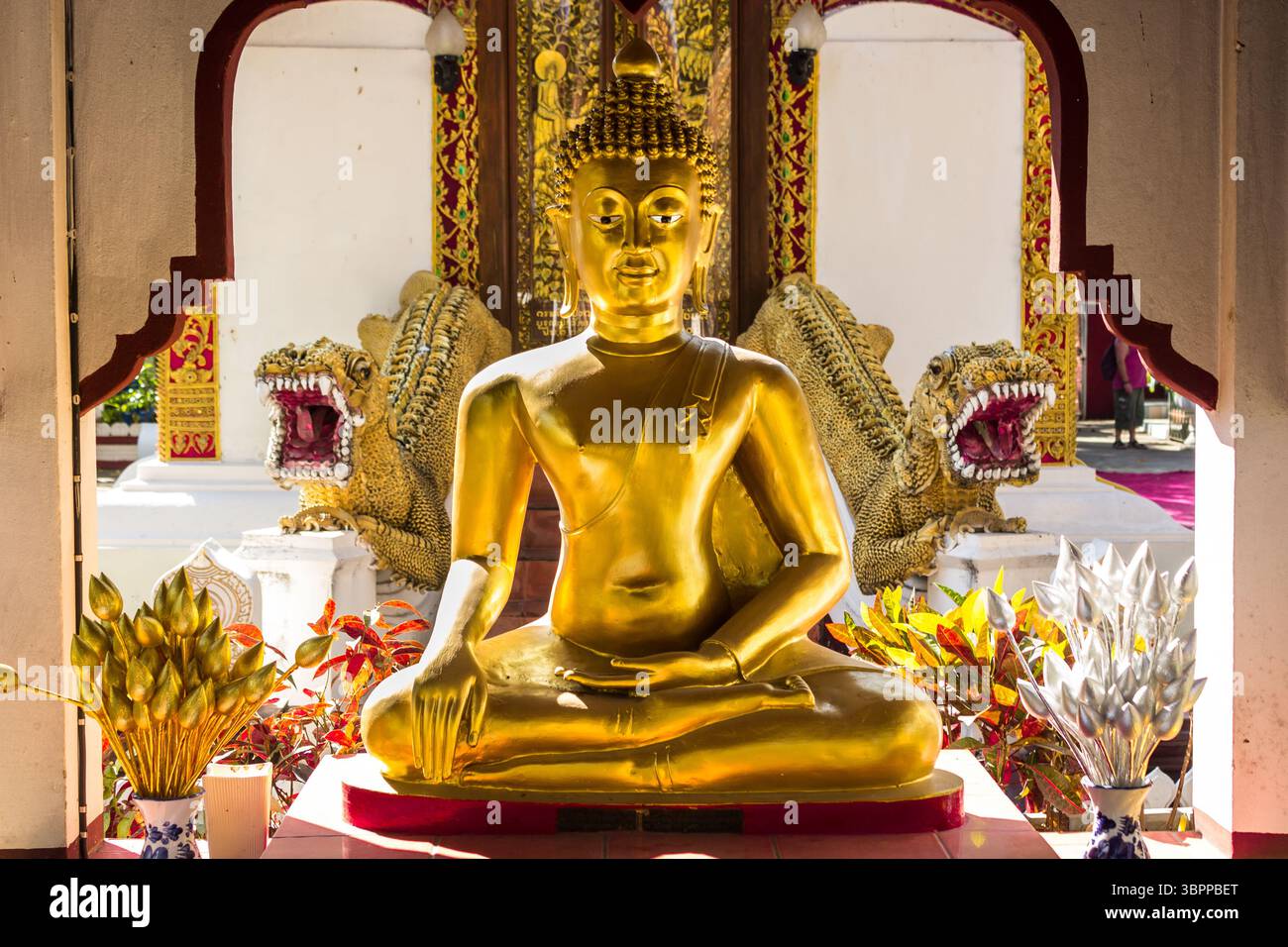 Statues de Bouddha, images et temples en Thaïlande. Collection d'art et de sculptures bouddhistes thaïlandais. Dieu sacré. Images de Bouddha pour la méditation et la spiritualité Banque D'Images