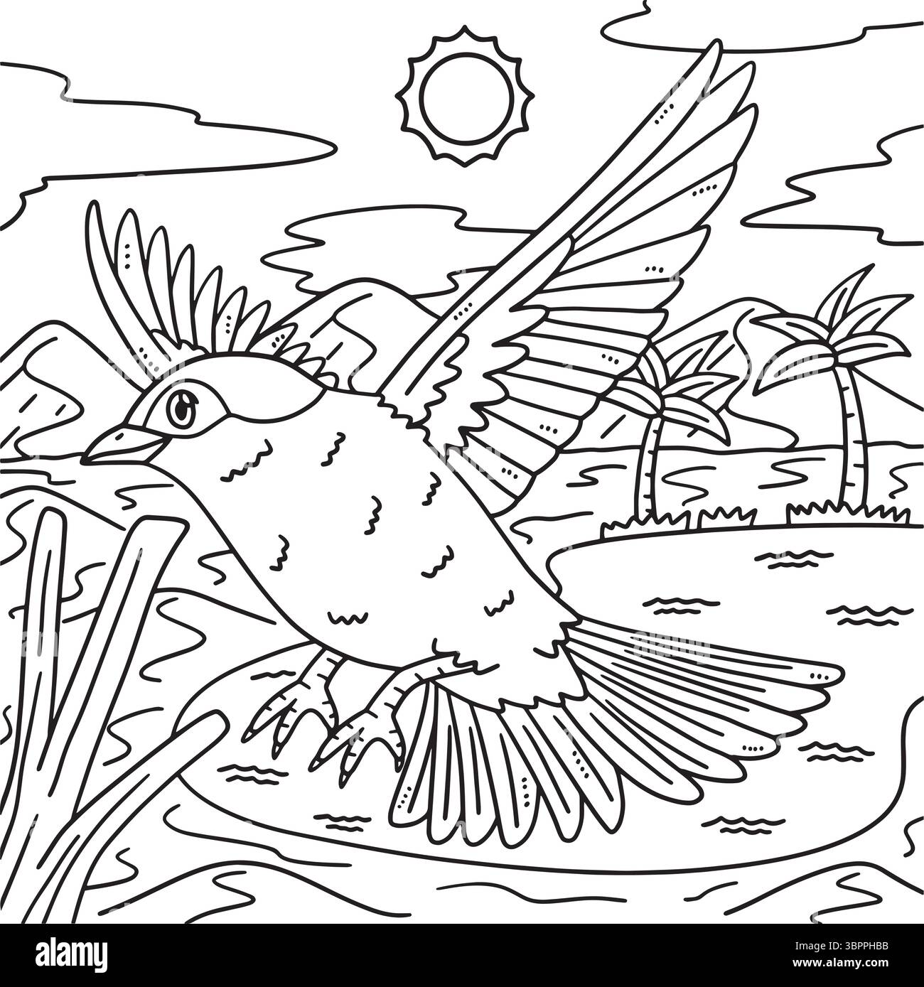 Page de coloriage d'animaux de moineau du désert pour les enfants Illustration de Vecteur