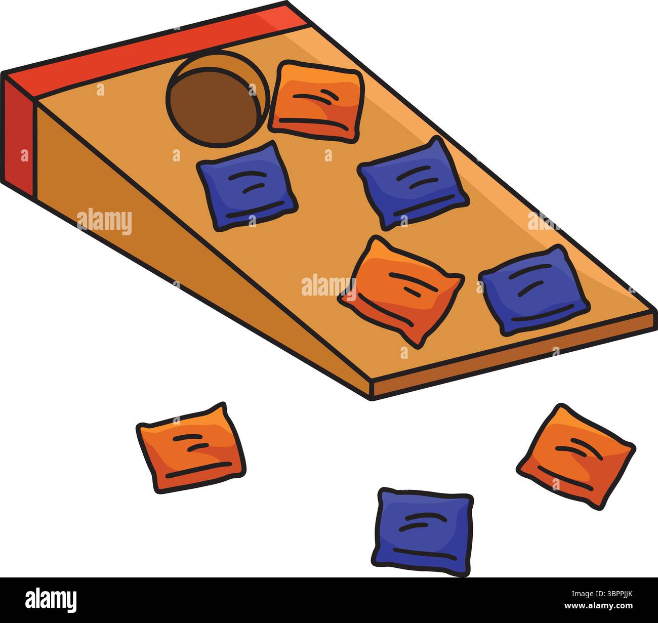 Cornhole Board and Bags Cartoon Colored Clipart Illustration de Vecteur