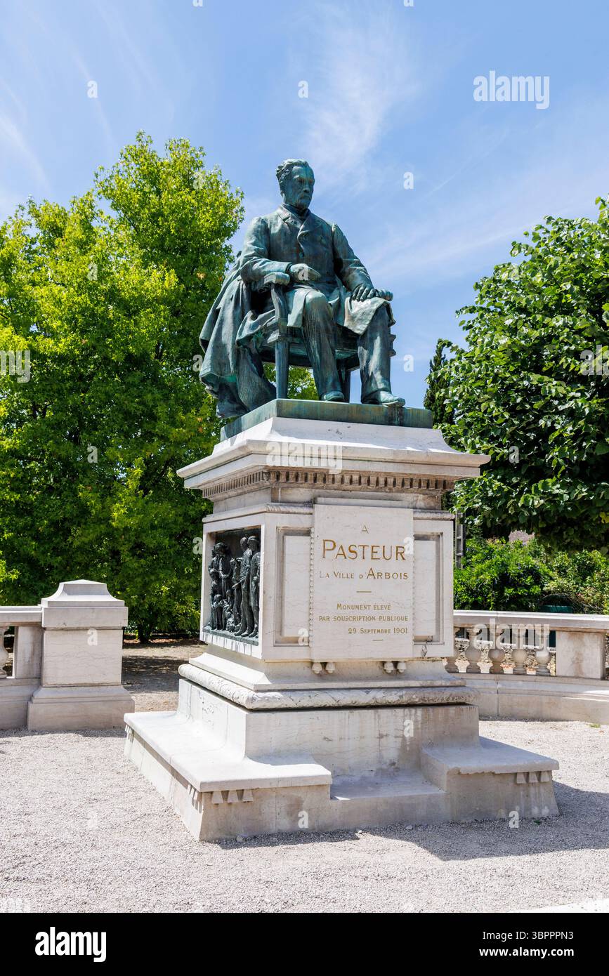 Statue de Louis Pasteur, Arbois, France Banque D'Images