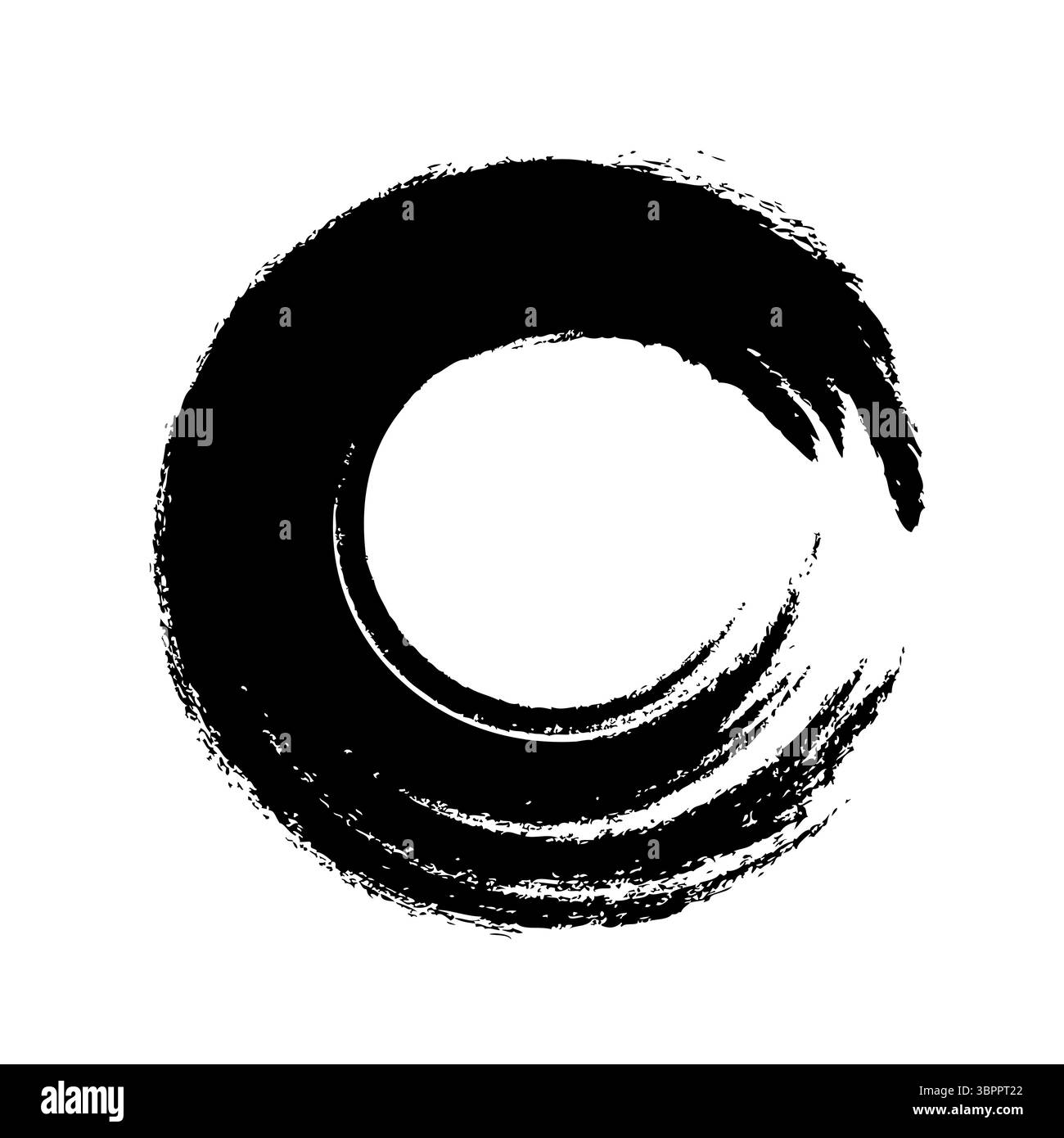 Le pinceau vectoriel trace des cercles de peinture sur fond blanc. Élément de conception artistique sale pour les cadres de texte, les bannières, les affiches et le fond abstrait Illustration de Vecteur