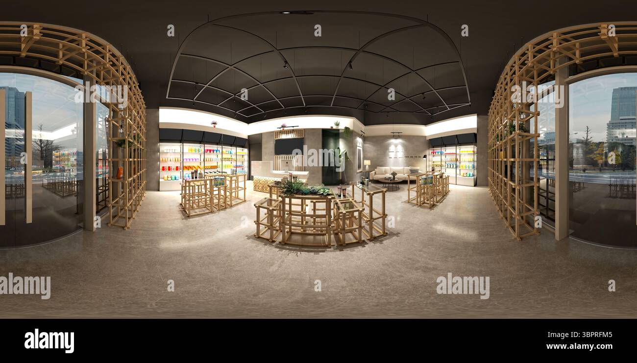 magasin d'épicerie de marché de rendu 3d. Banque D'Images