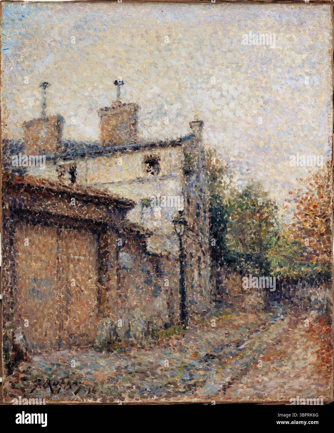 Georges Aufray (1864-1941), peintre français. La maison de Balzac, rue Berton, à Passy. Huile sur toile. 1930-1940. Paris, musée Carnavalet. maison, maison Banque D'Images