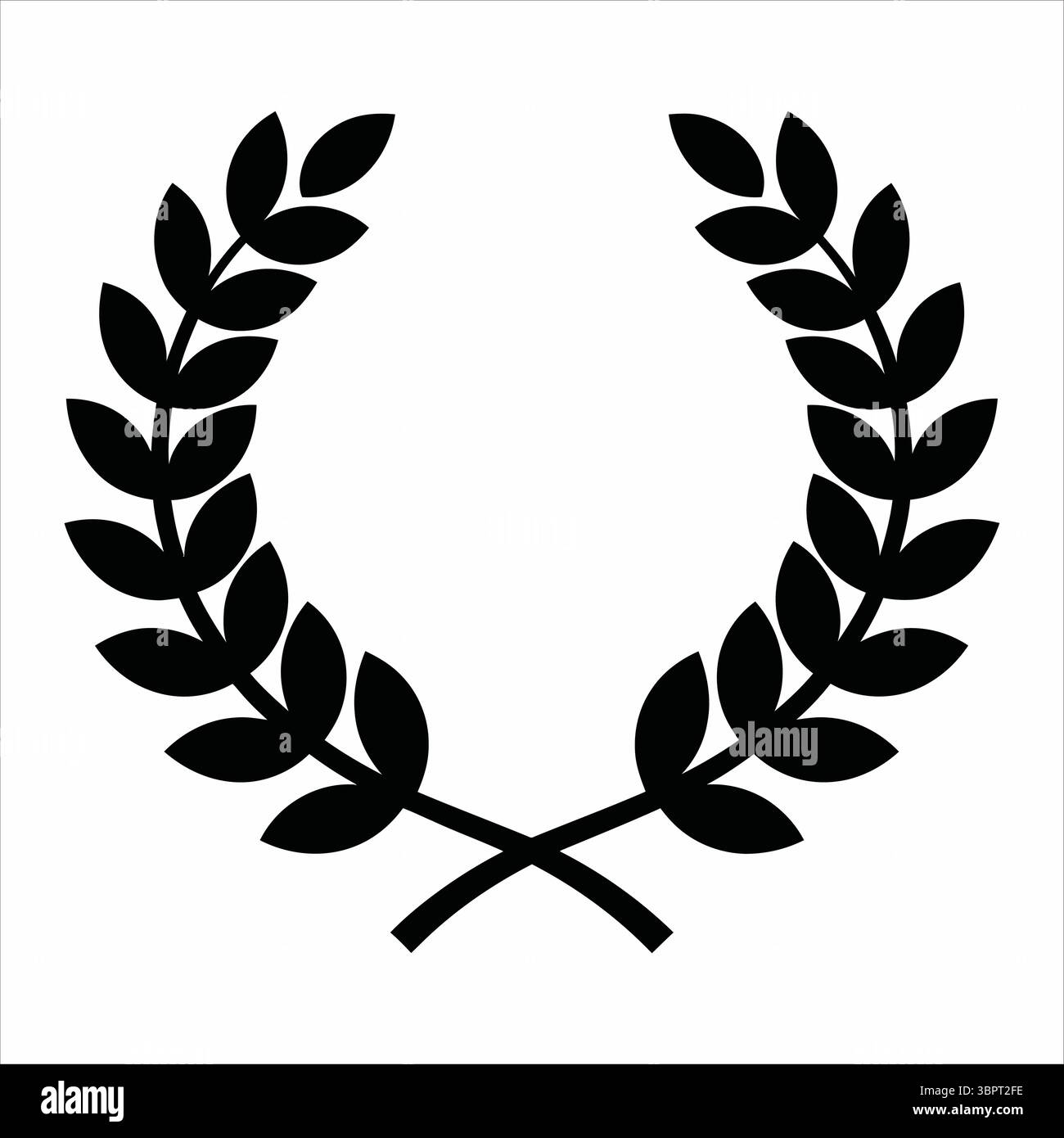 Couronne de laurier noir symbole de victoire prix Illustration de Vecteur