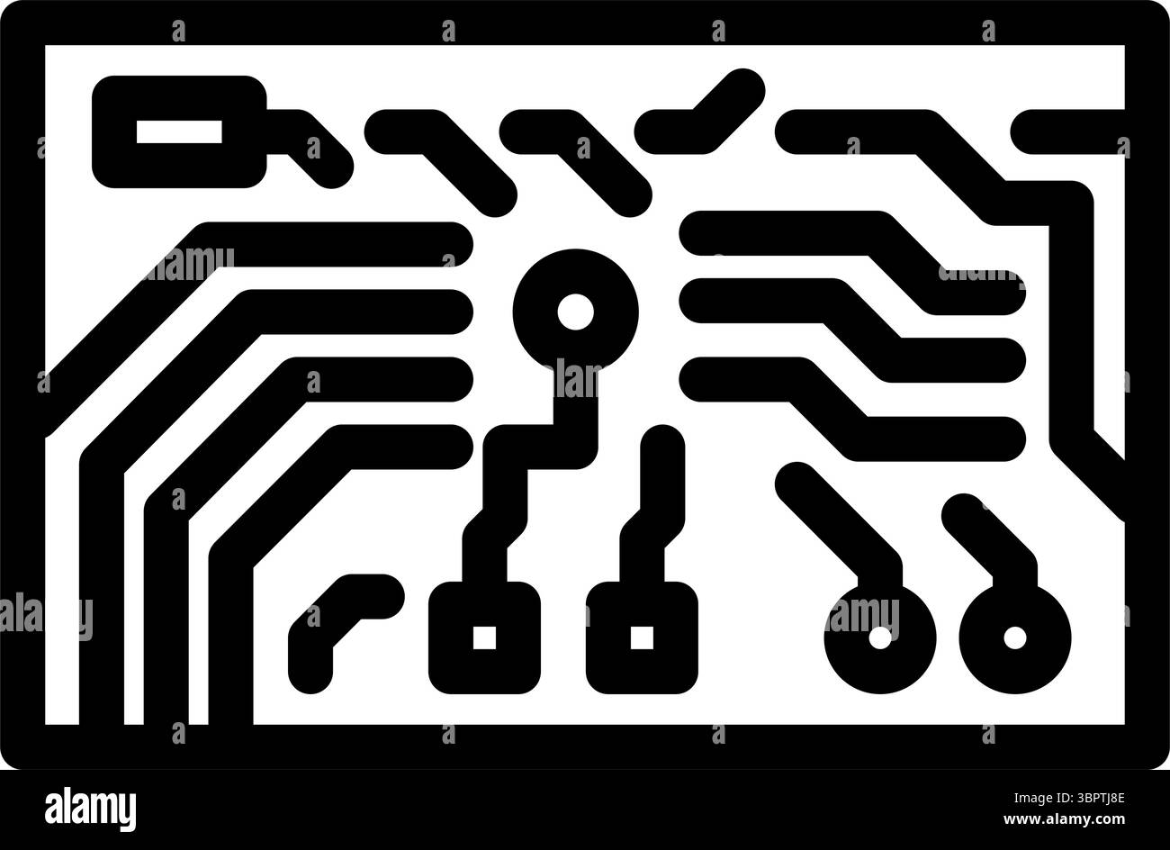 illustration vectorielle d'icône de ligne de piste de pcb vert Illustration de Vecteur