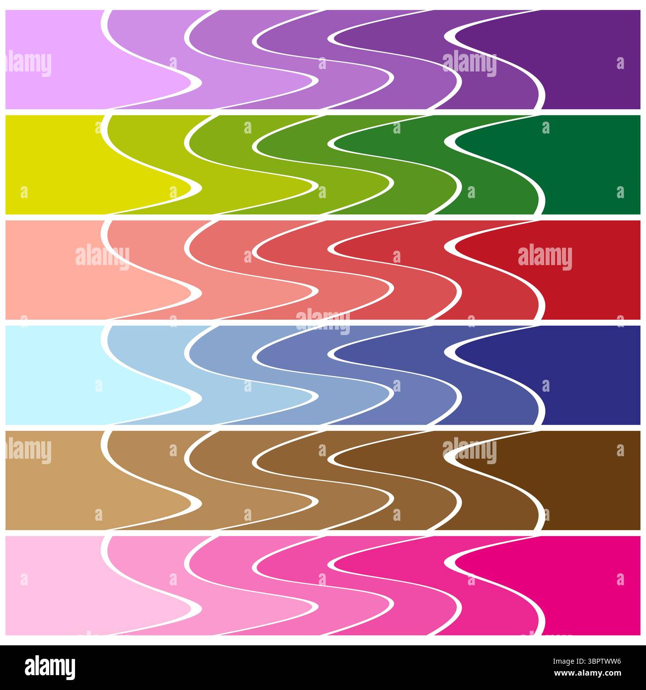 Bandes ondulées horizontales. Motifs fluides colorés. Bandes abstraites lisses. Gradient vectoriel Illustration de Vecteur