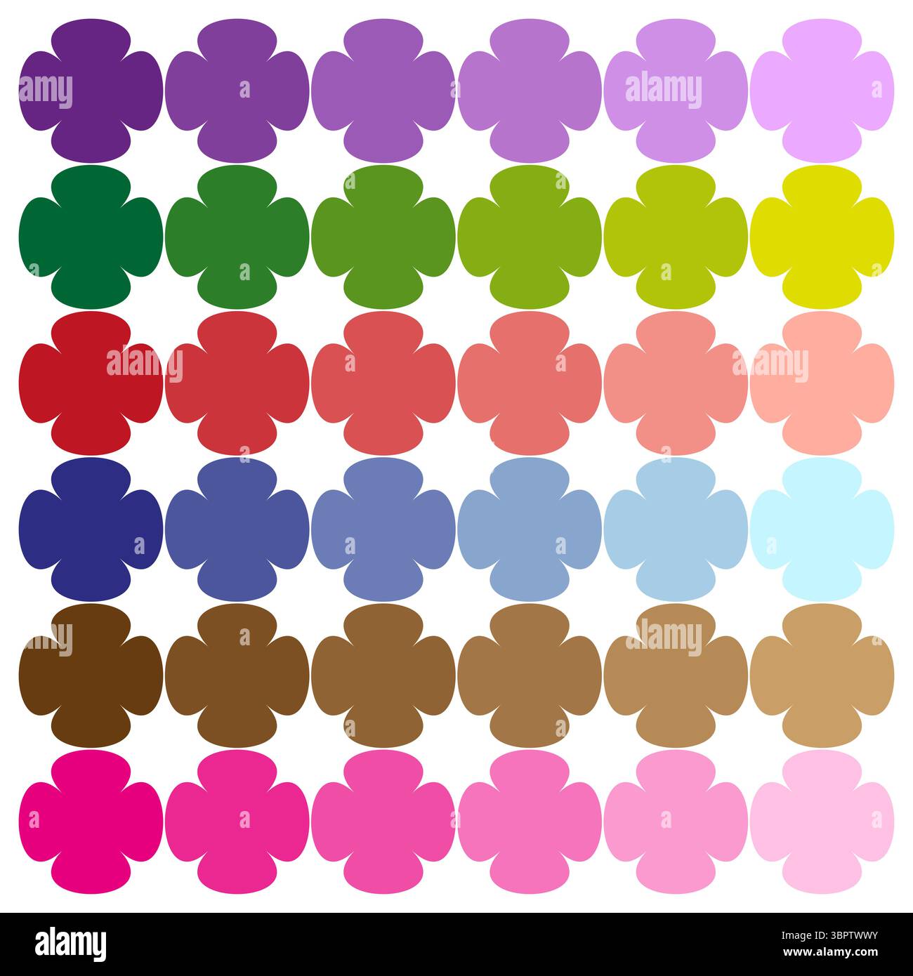 Motif quadrillé floral. Formes de fleurs colorées. Illustration décorative de fleurs. Palette dynamique vectorielle. Illustration de Vecteur