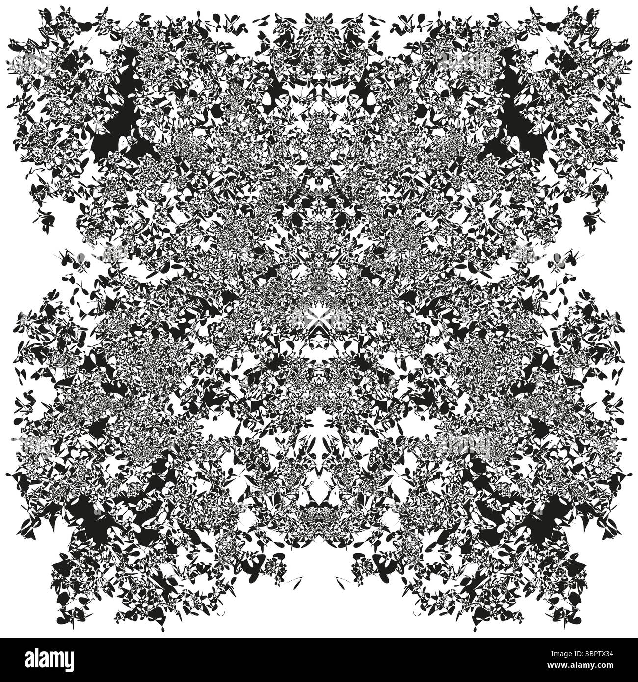 Motif de feuillage abstrait. Feuilles blanches noires. Design de texture organique. Motif naturel vectoriel. Illustration de Vecteur