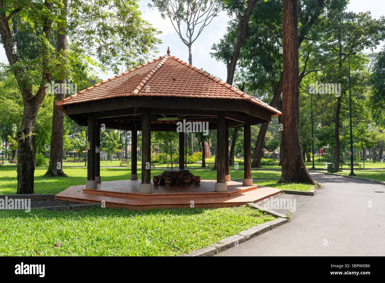 Parc Tao Dan le matin à Ho Chi Minh ville, Vietnam Banque D'Images