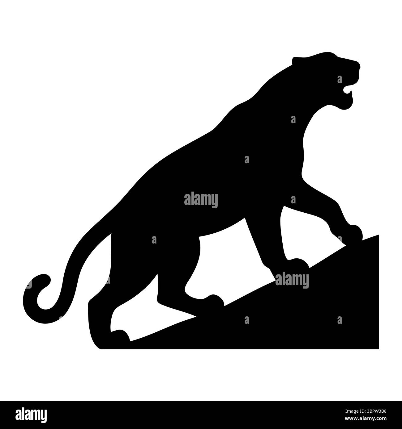 Silhouette de tigre grimpant montagne ou colline Illustration de Vecteur Silhouette de tigre grimpant montagne ou colline Illustration de Vecteur