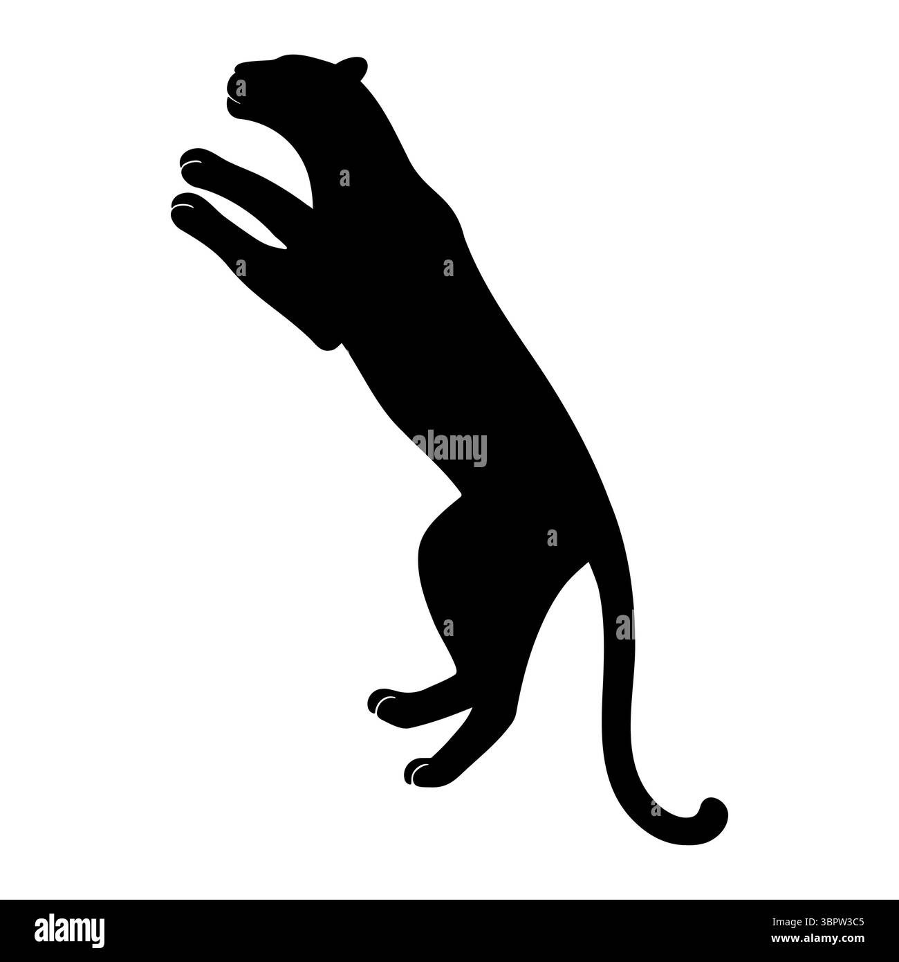 Silhouette de tigre sautant vers le haut Illustration de Vecteur