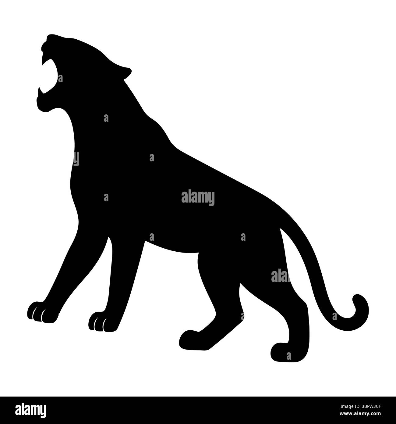 Silhouette de tigre grimpant 2 Illustration de Vecteur