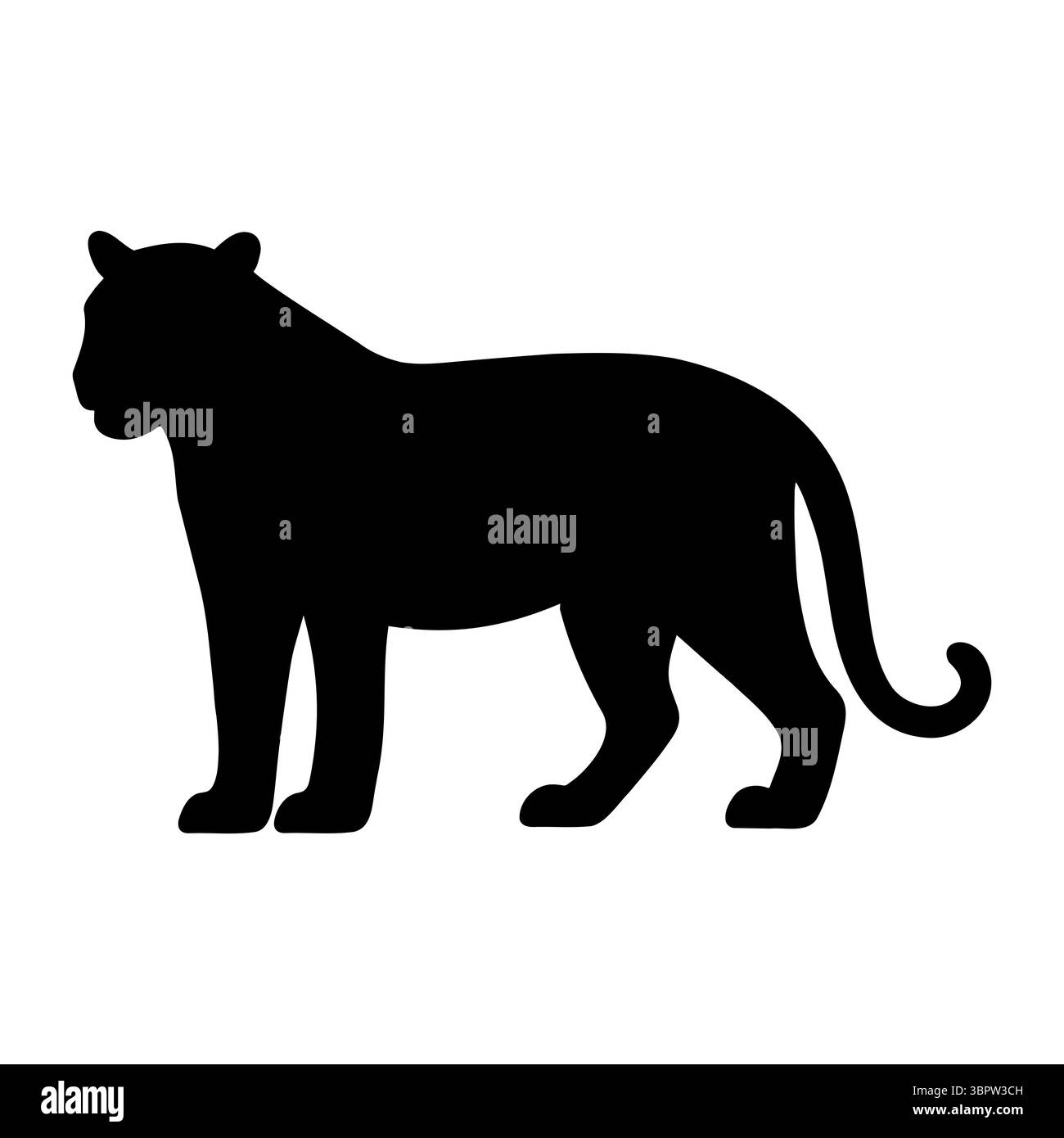 Silhouette de tigre vue debout 1 Illustration de Vecteur