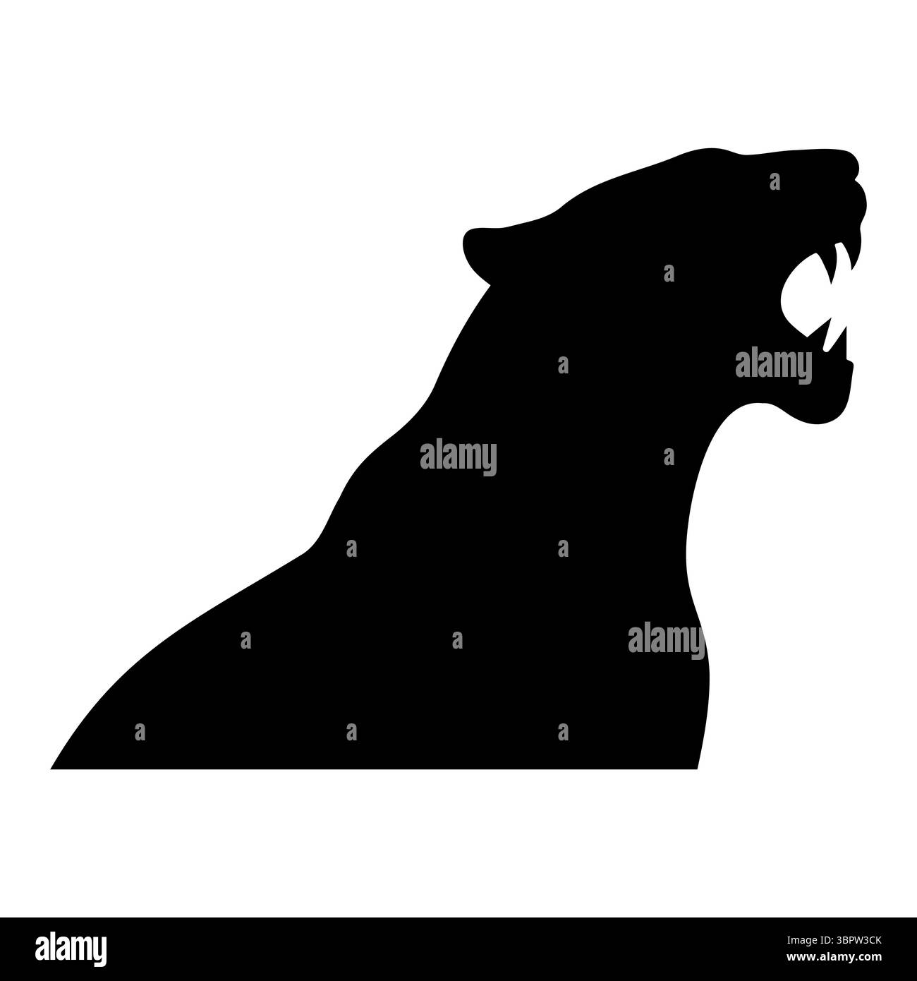 Vue agitée de la tête de la silhouette d'un tigre Illustration de Vecteur