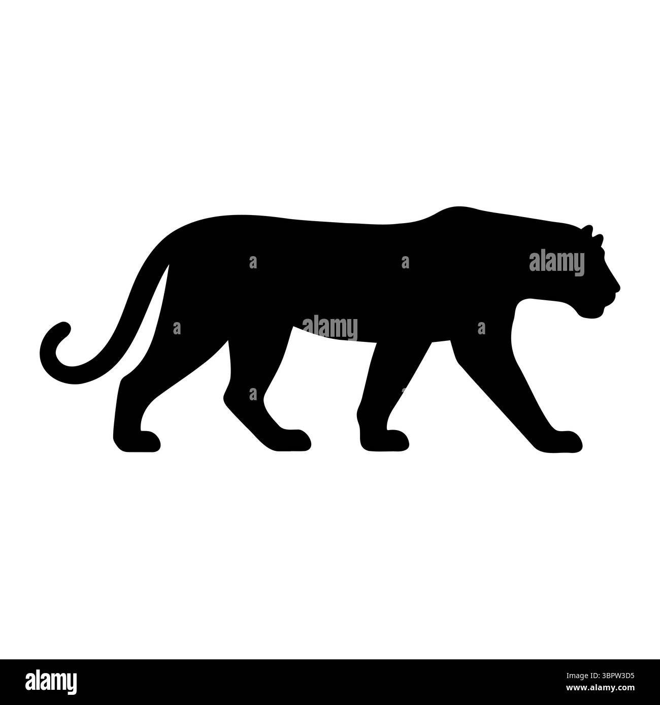 Vue de marche de la silhouette du tigre 1 Illustration de Vecteur Vue de marche de la silhouette du tigre 1 Illustration de Vecteur
