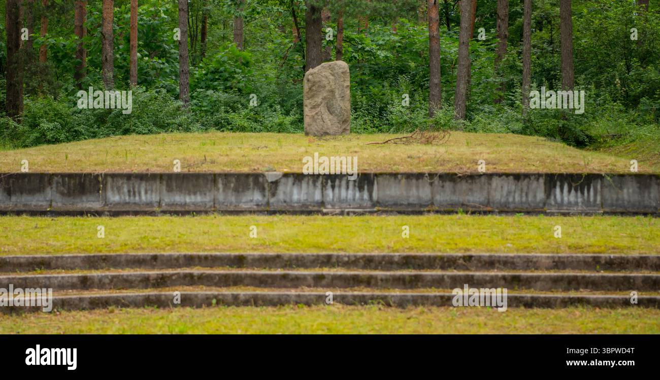 Mémorial juif à Rumbula à Riga, Lettonie Banque D'Images