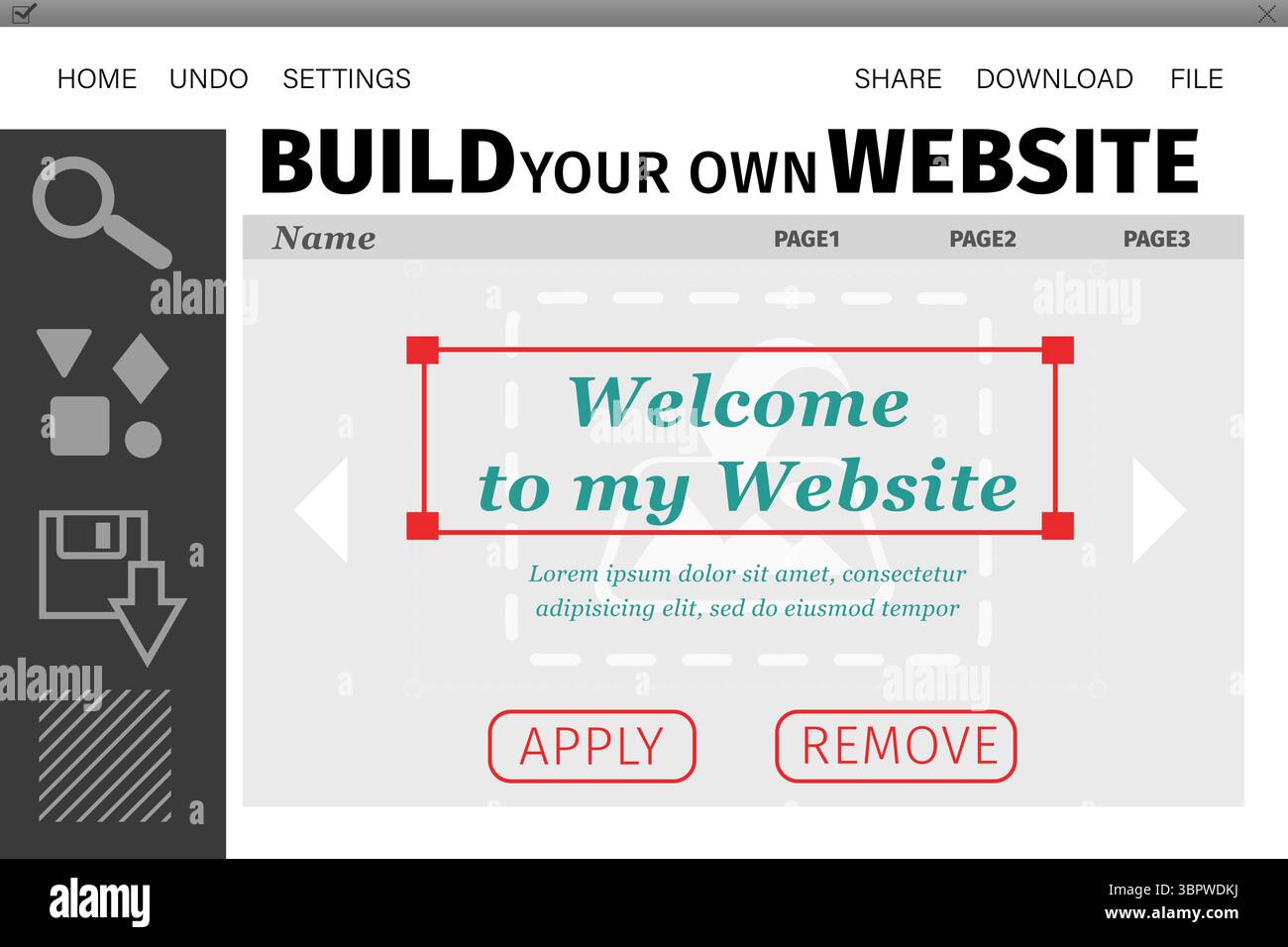 Image composite de l'interface du site de construction Banque D'Images
