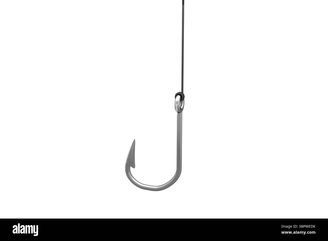 Gros plan du crochet métallique sur fond blanc Banque D'Images