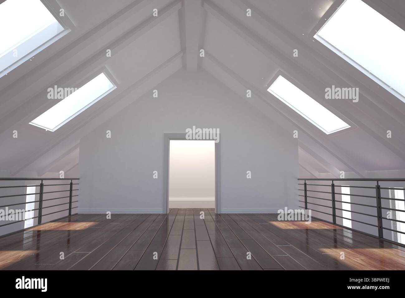 Chambre blanche avec puits de lumière Banque D'Images
