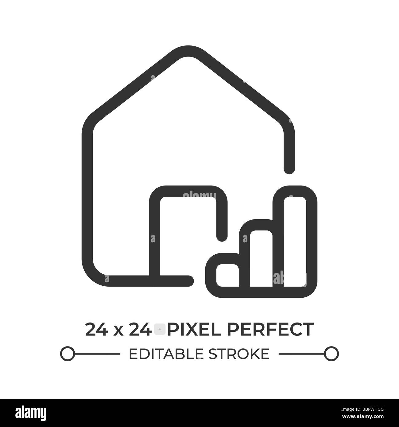 Icône d'interface utilisateur de ligne de marché immobilier Illustration de Vecteur