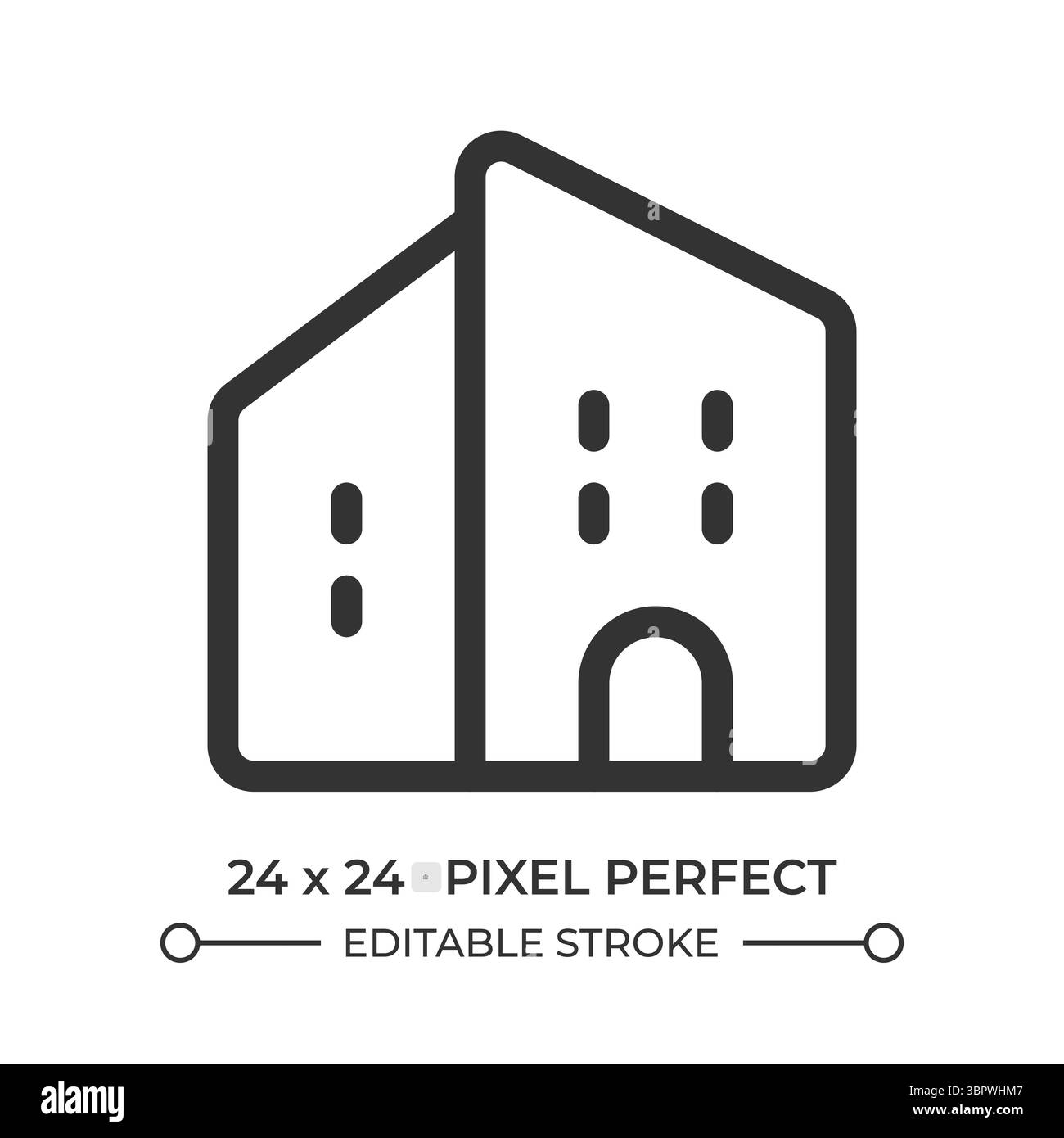 Icône d'interface utilisateur de ligne maison à deux étages Illustration de Vecteur