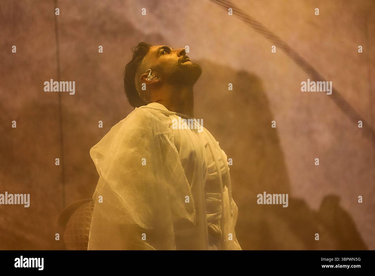 Turin, Italie. 10 juillet 2025. Le chanteur italien Mengoni lors du concert à Turin pendant MENGONI DEGAGI STADI, concert de musique à TURIN, Italie, 09 juillet 2025 crédit : Agence photo indépendante/Alamy Live News Banque D'Images