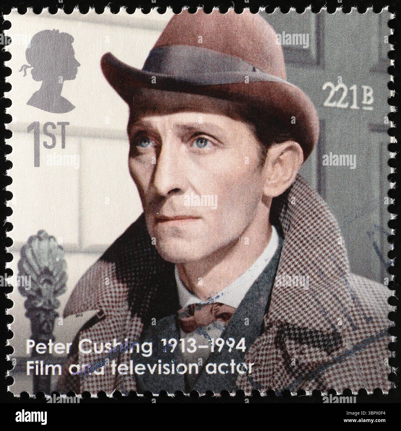 L'acteur Peter Cushing sur timbre-poste britannique Banque D'Images