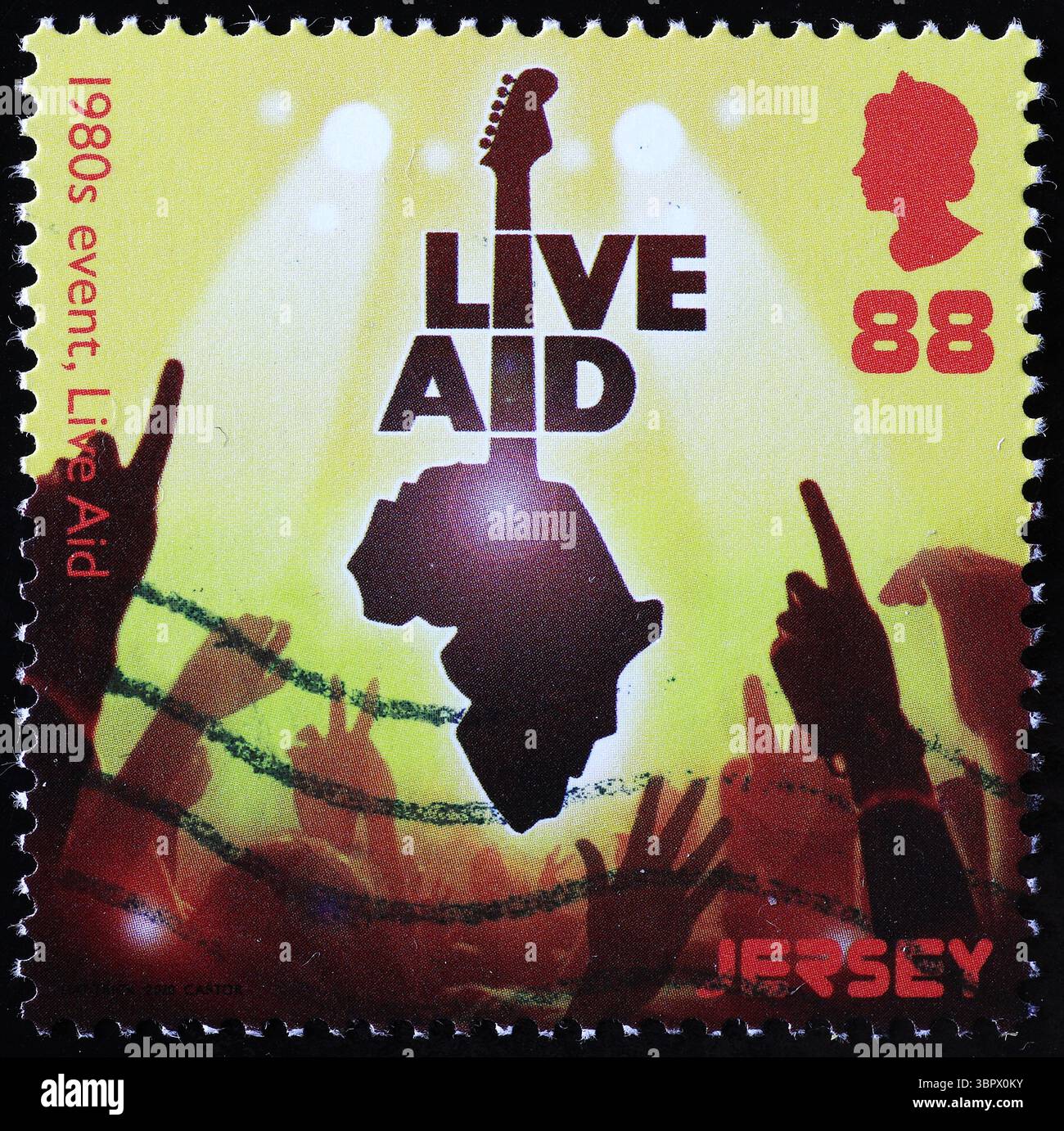 Benefit concert Live Aid de 1985 célébré sur timbre-poste Banque D'Images