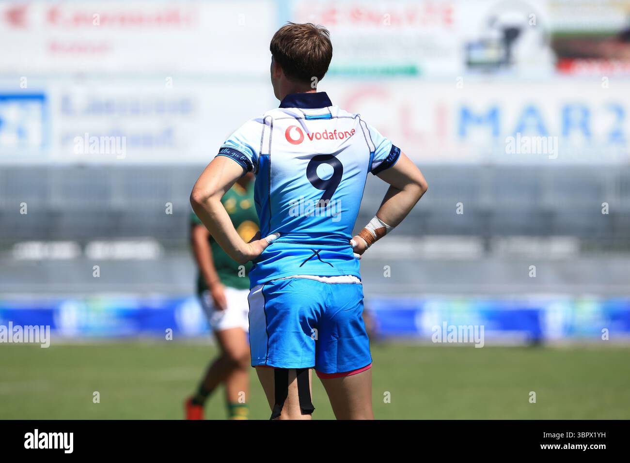 Calvisano, Italie. 09 juillet 2025. Le joueur écossais Hector Patterson lors du championnat du monde de rugby U20 entre l'Écosse et l'Afrique du Sud au San Michele Stadium, Calvisano, Italie. (Crédit : Federico Zovadelli/Alamy Live News) Banque D'Images