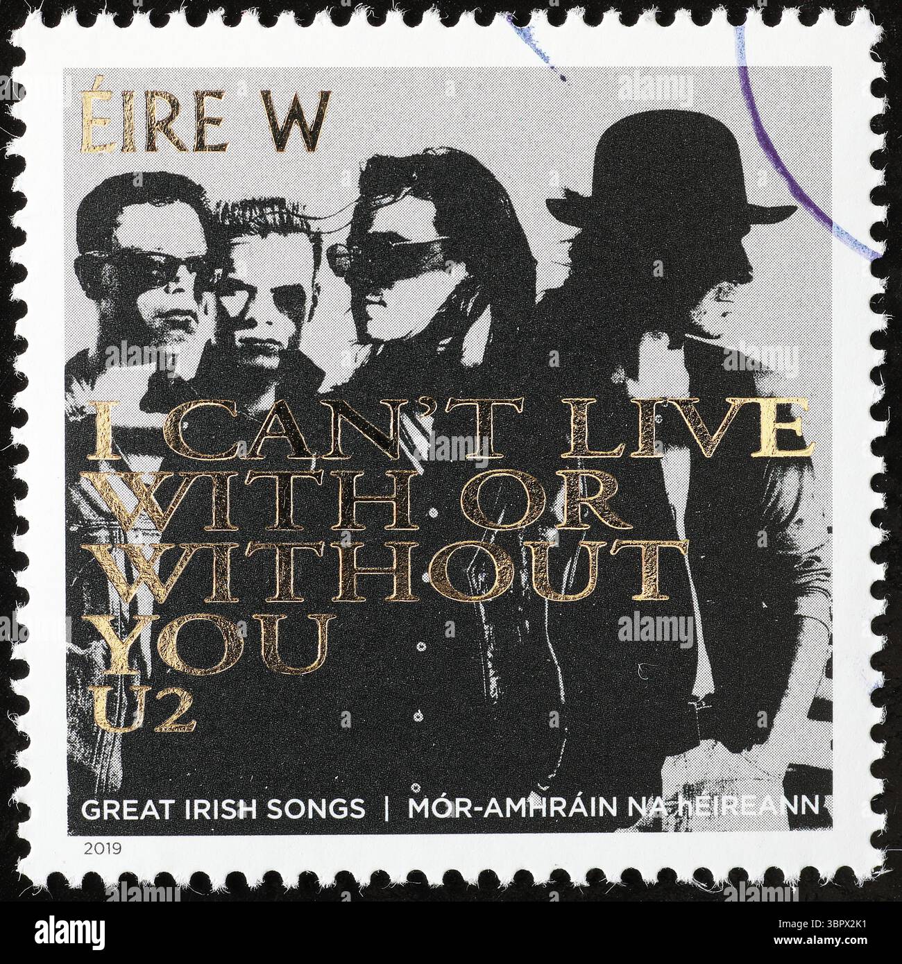 Célèbre chanson de U2 célébrée sur timbre Banque D'Images