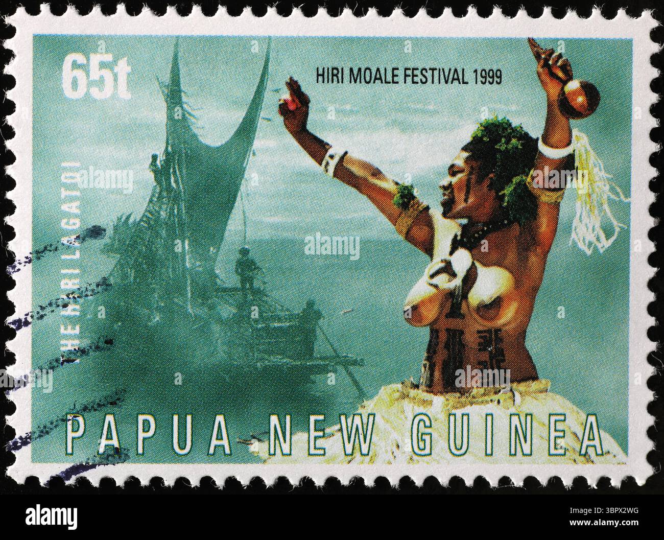 Folklore de Papouasie-nouvelle-Guinée célébré sur timbre-poste Banque D'Images