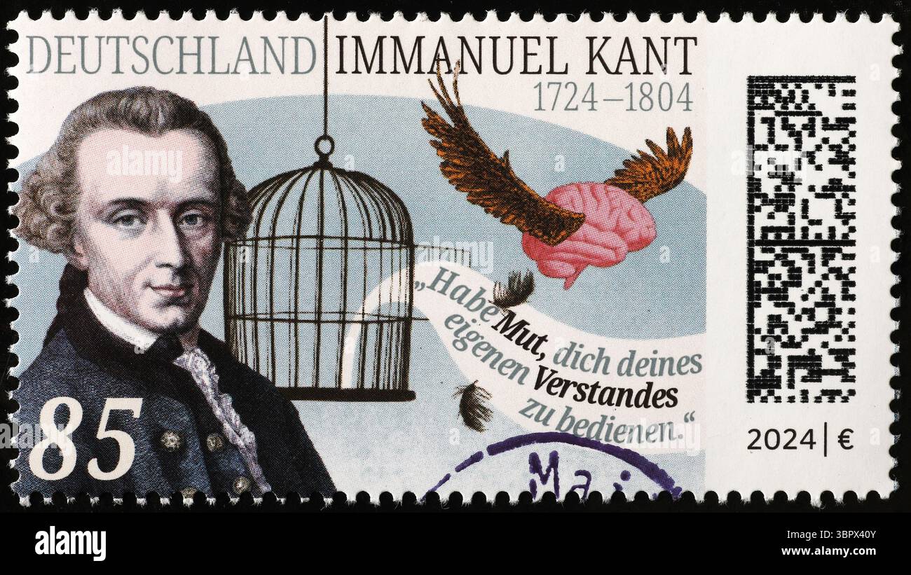 Portrait d'Emmanuel Kant sur timbre-poste allemand Banque D'Images