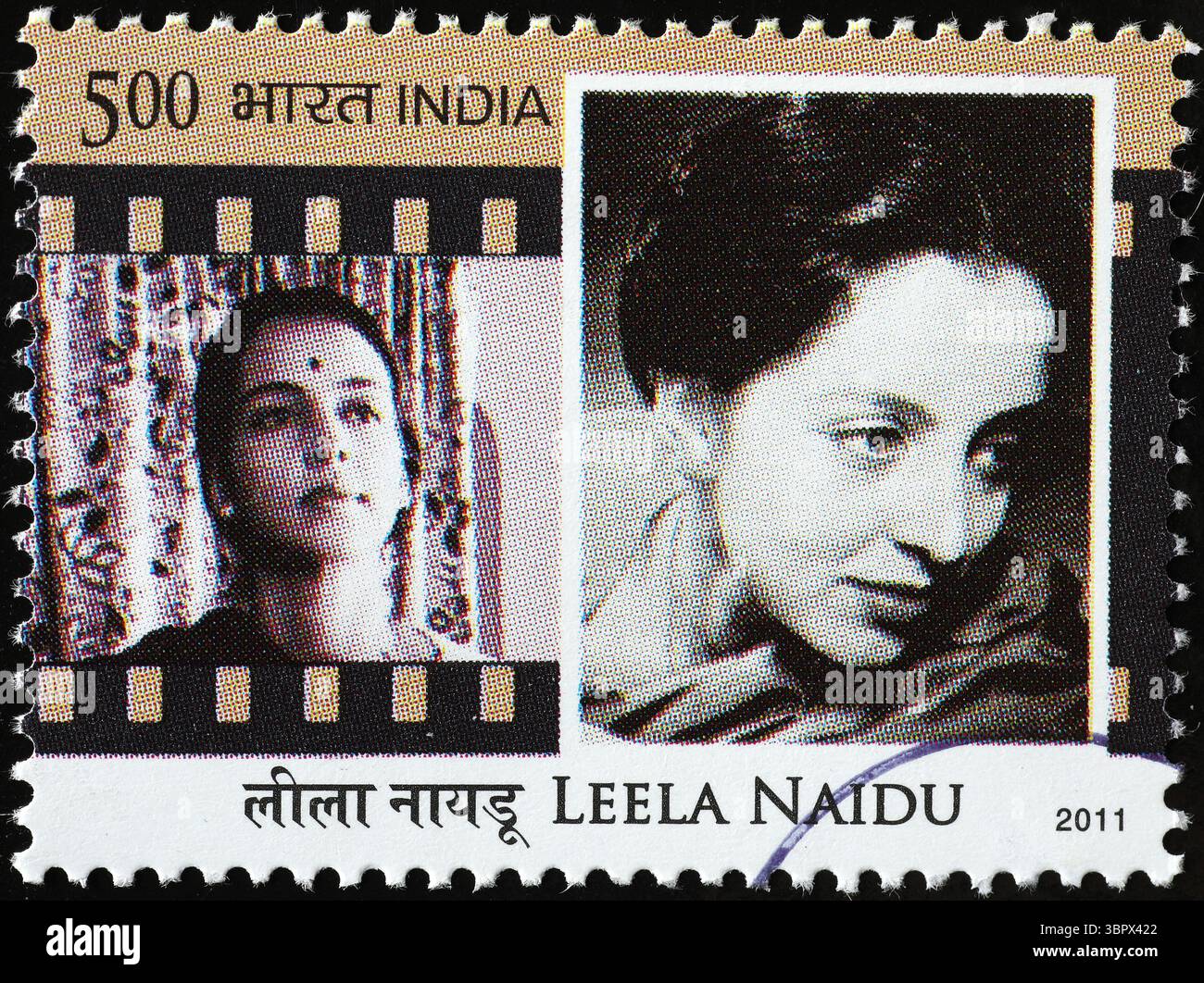L'actrice indienne Leela Naidu sur timbre-poste Banque D'Images
