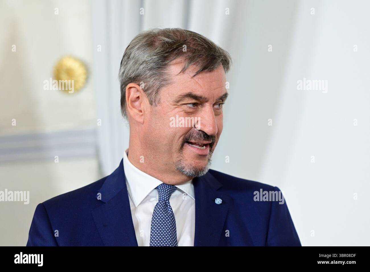 Vienne, Autriche. 10 juillet 2025. Le chancelier fédéral Christian stocker (ÖVP) reçoit le ministre-président de l'État libre de Bavière, Markus Söder (CSU) pour une visite de travail. La photo montre Markus Söder Banque D'Images