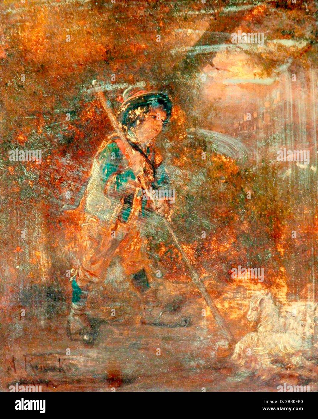 Anton Romako - Un berger - c1871 Banque D'Images