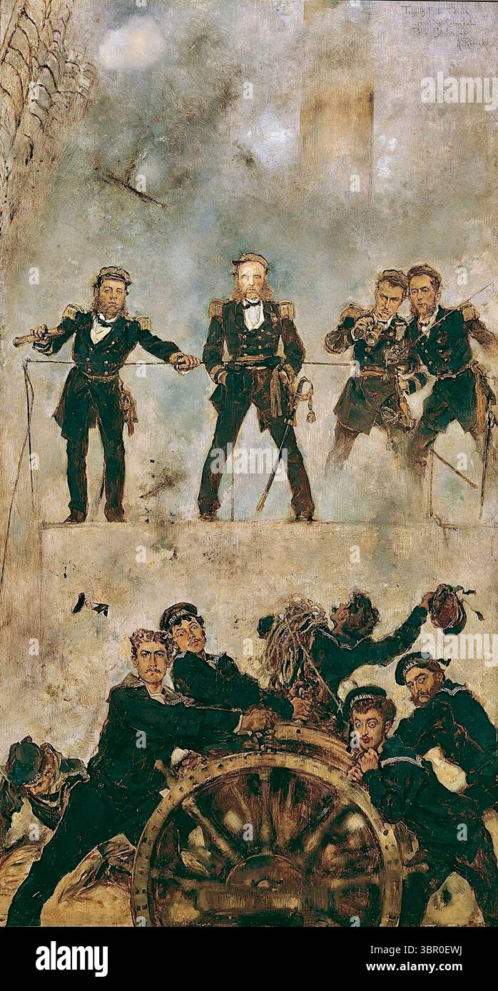 Anton Romako - Tegetthoff dans la bataille de Lissa I (1878-1880) Banque D'Images