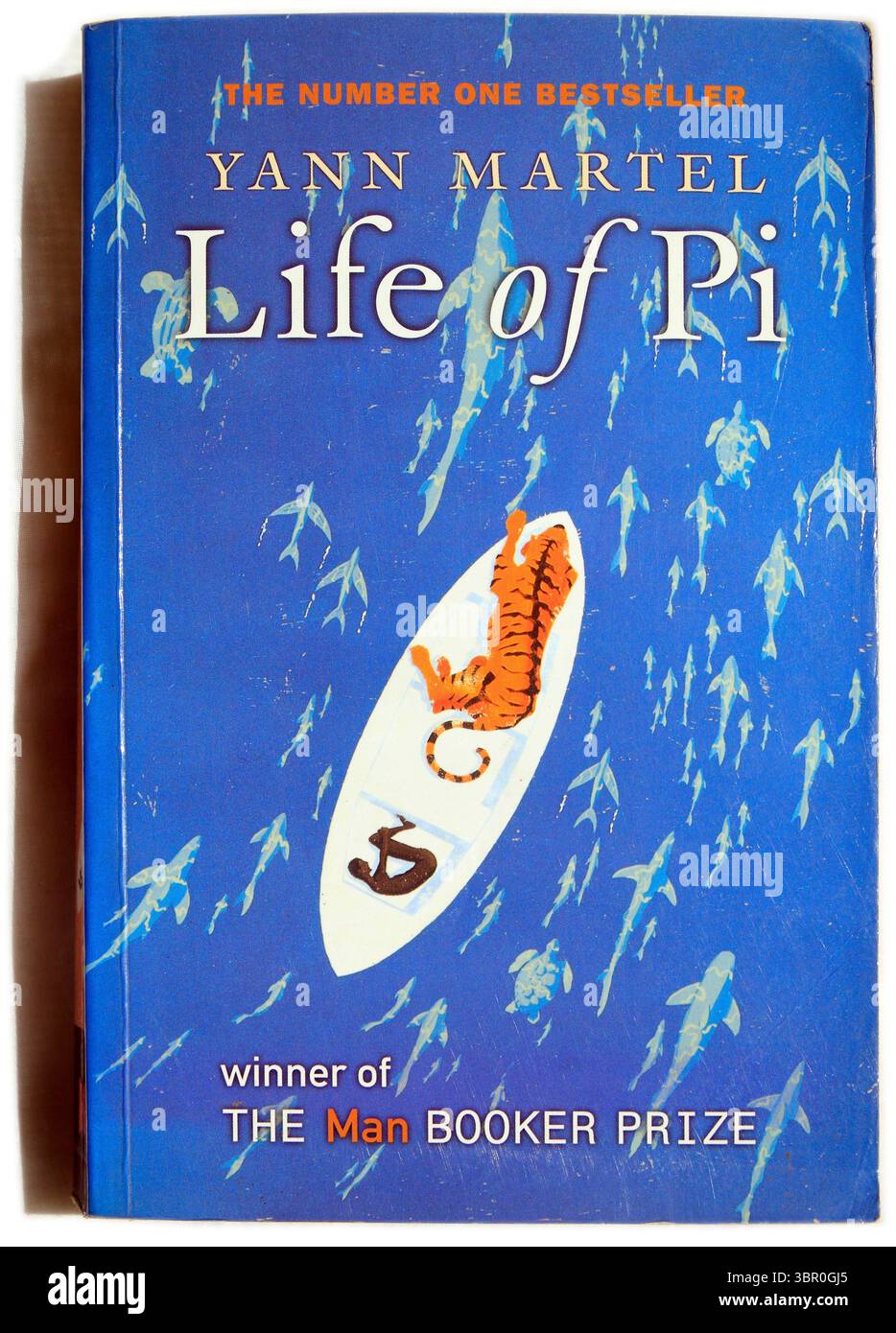 Photographie de Yann Martel - la vie de Pi. Configuration du studio. Couverture de livre utilisée sur fond blanc Banque D'Images