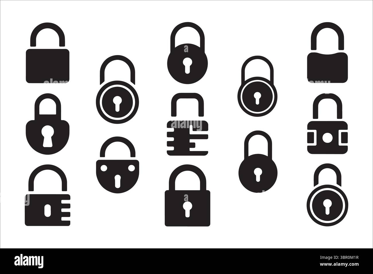 Jeu d'icônes de verrouillage et de déverrouillage minimaliste. Cadenas ouvert et fermé moderne ou ensembles d'icônes de sécurité ou de sécurité pour l'application, l'interface utilisateur, le site Web et l'ai générative de logo Illustration de Vecteur