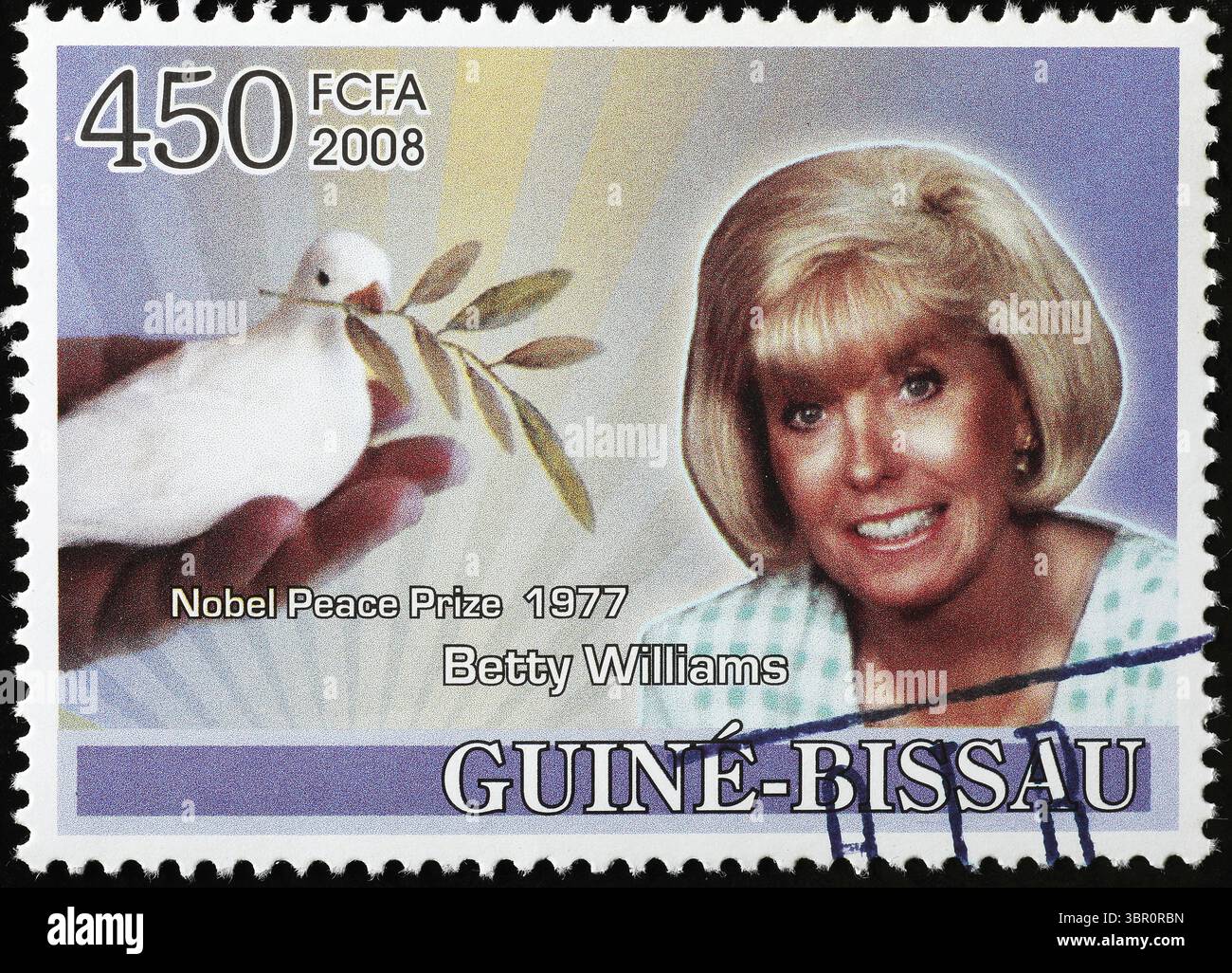 Prix Nobel de la paix Betty Williams sur timbre-poste Banque D'Images