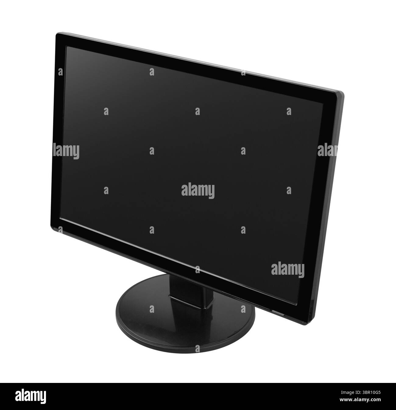 Moniteur TV à LED plate isolé sur des chemins d'écrêtage blancs Banque D'Images