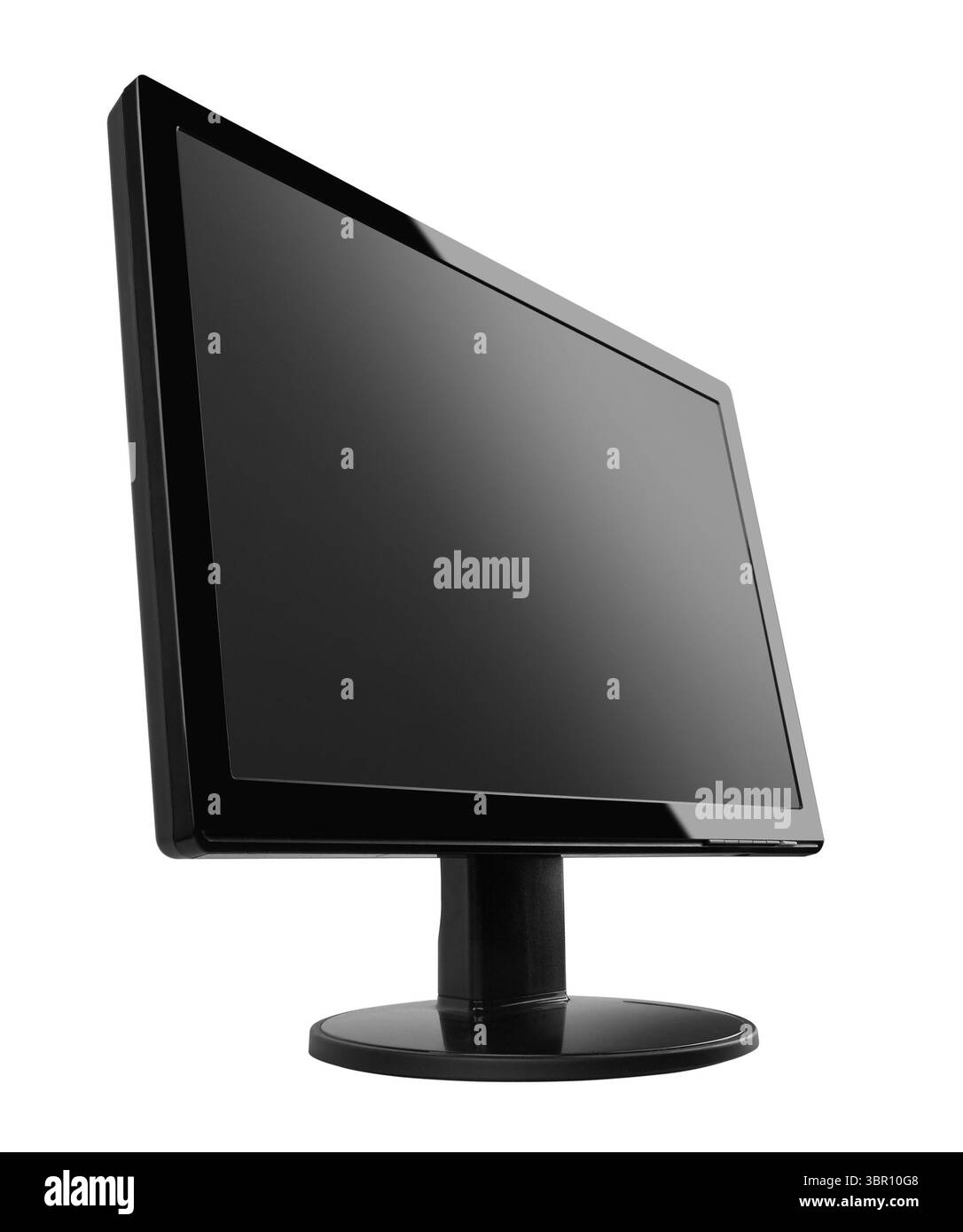 Moniteur TV à LED plate isolé sur des chemins d'écrêtage blancs Banque D'Images