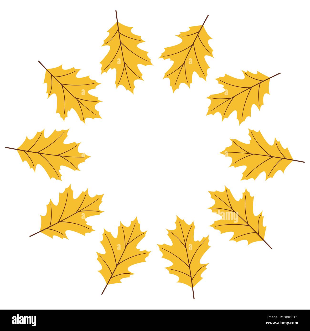 Cadre vectoriel plat d'automne confortable avec des feuilles Illustration de Vecteur