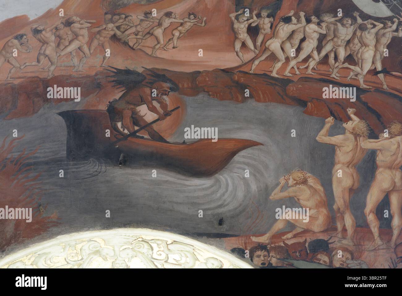 Fresque représentant l'« appel des damnés » de la Divine Comédie de Dante, cathédrale d'Orvieto, Italie. Banque D'Images