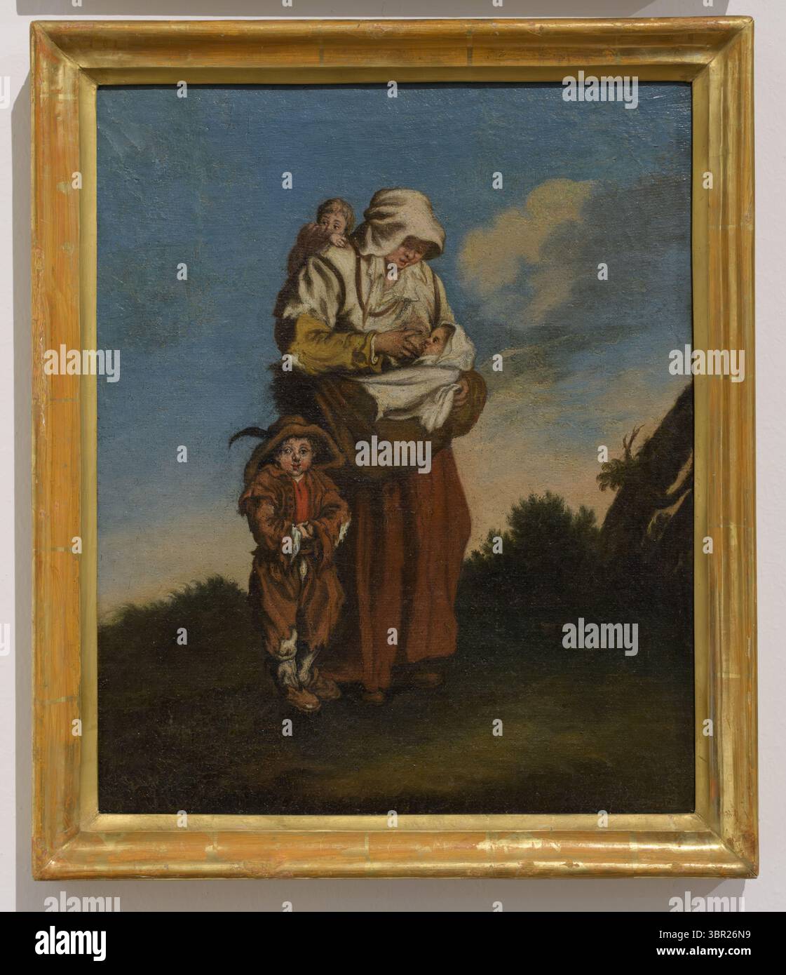'Donna e bimbi' (femme et enfants) de Matteo Ghidoni, représentant une femme avec des enfants. Œuvres d'art stockées dans un musée, Italie. Banque D'Images