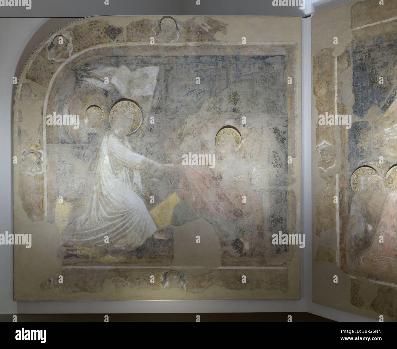 Fresque de Pietro da Rimini, 'Christ in Limbo' (1330-1340), située dans l'église Eremitani de Padoue, Italie, et abritée au Museo Civico di Padova Banque D'Images