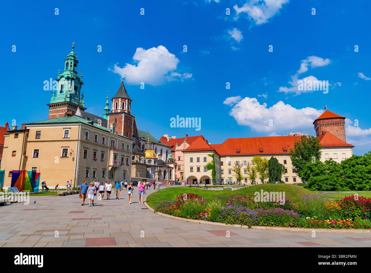 Complexe du Wawel sur la colline du Wawel, comprenant le château royal et la cathédrale du Wawel, à Cracovie, en Pologne Banque D'Images