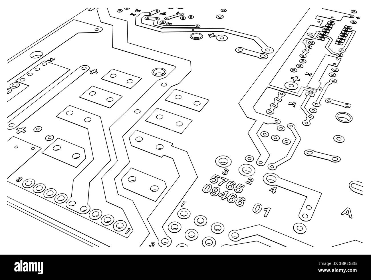 Dessin de carte de circuit imprimé gros plan illustration vectorielle stylisée Illustration de Vecteur