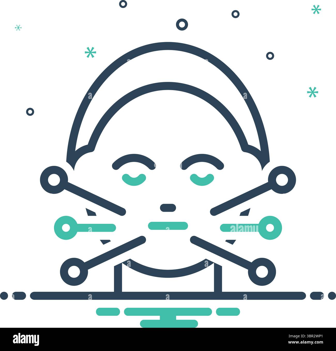 Icône pour l'acupuncture, aiguilletage sec Illustration de Vecteur