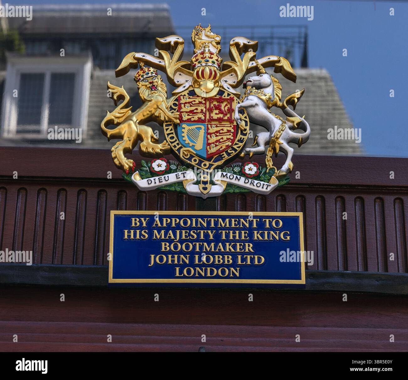 Mandat royal à John Lobb chaussures sur mesure par rendez-vous à sa majesté le roi. Banque D'Images