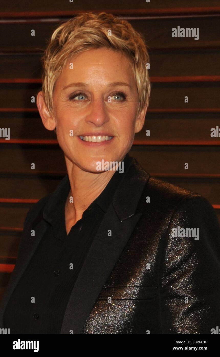 WEST HOLLYWOOD, CA - MARS 02 : Ellen DeGeneres_Portia de Rossi assiste à la Vanity Fair Oscar Party 2014 organisée par Graydon carter le 2 mars 2014 à West Hollywood, Californie..People : Ellen DeGeneres_Portia de Rossi. (Crédit image : © SMG via ZUMA Wire) Banque D'Images